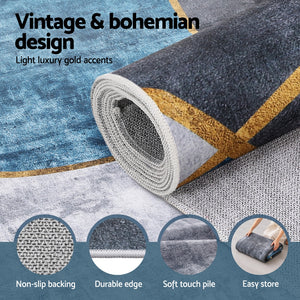 Washable Geometric Rug | 240x340cm | Extra Large Floor Carpet