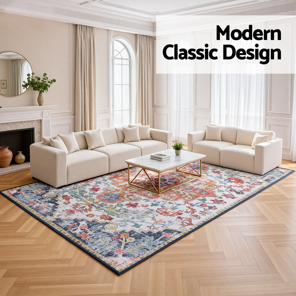 Washable Geometric Rug | 240x340cm | Modern Area Carpet Mat