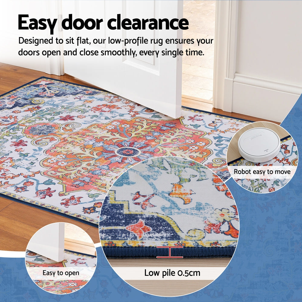 Bohemian Doormat | 50x80cm | Short Pile | Non-Slip Entryway Mat