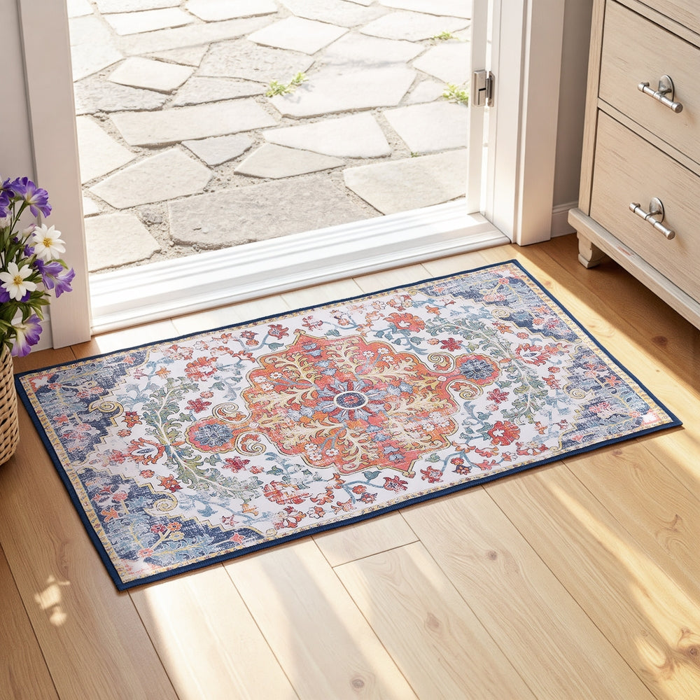 Bohemian Doormat | 50x80cm | Short Pile | Non-Slip Entryway Mat