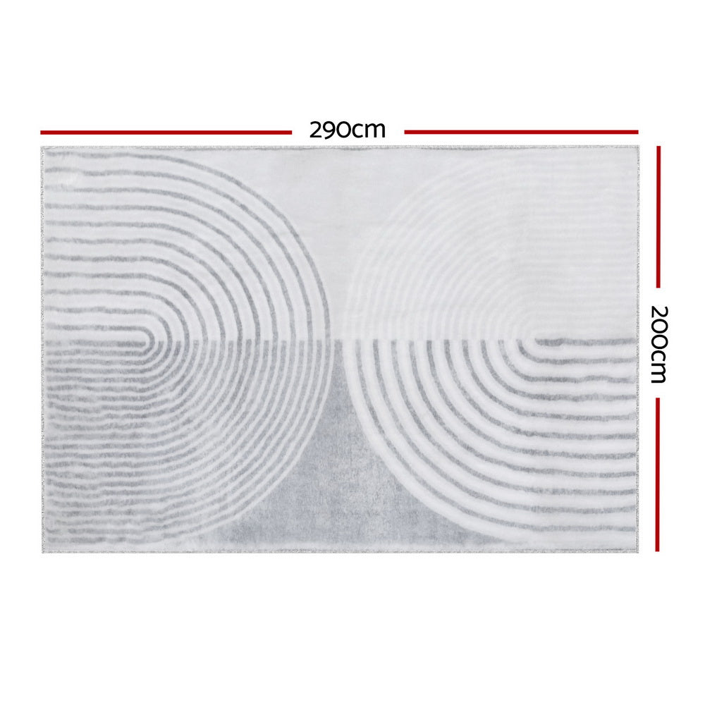 Floor Rugs | 200x290cm | Washable Area Mat | Large Carpet | Faux Rabbit Fur Cyril