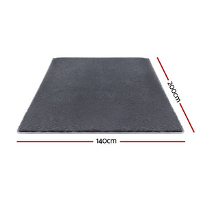 Shaggy Area Rug | 140x200cm | Plush Pile | Grey