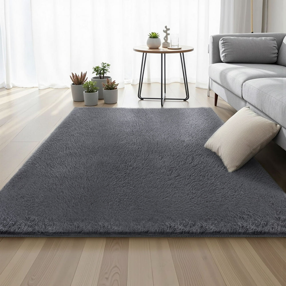 Shaggy Area Rug | 140x200cm | Plush Pile | Grey