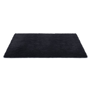 Plush Shaggy Rug | 160x230cm | Living Room Bedroom Carpet | Black
