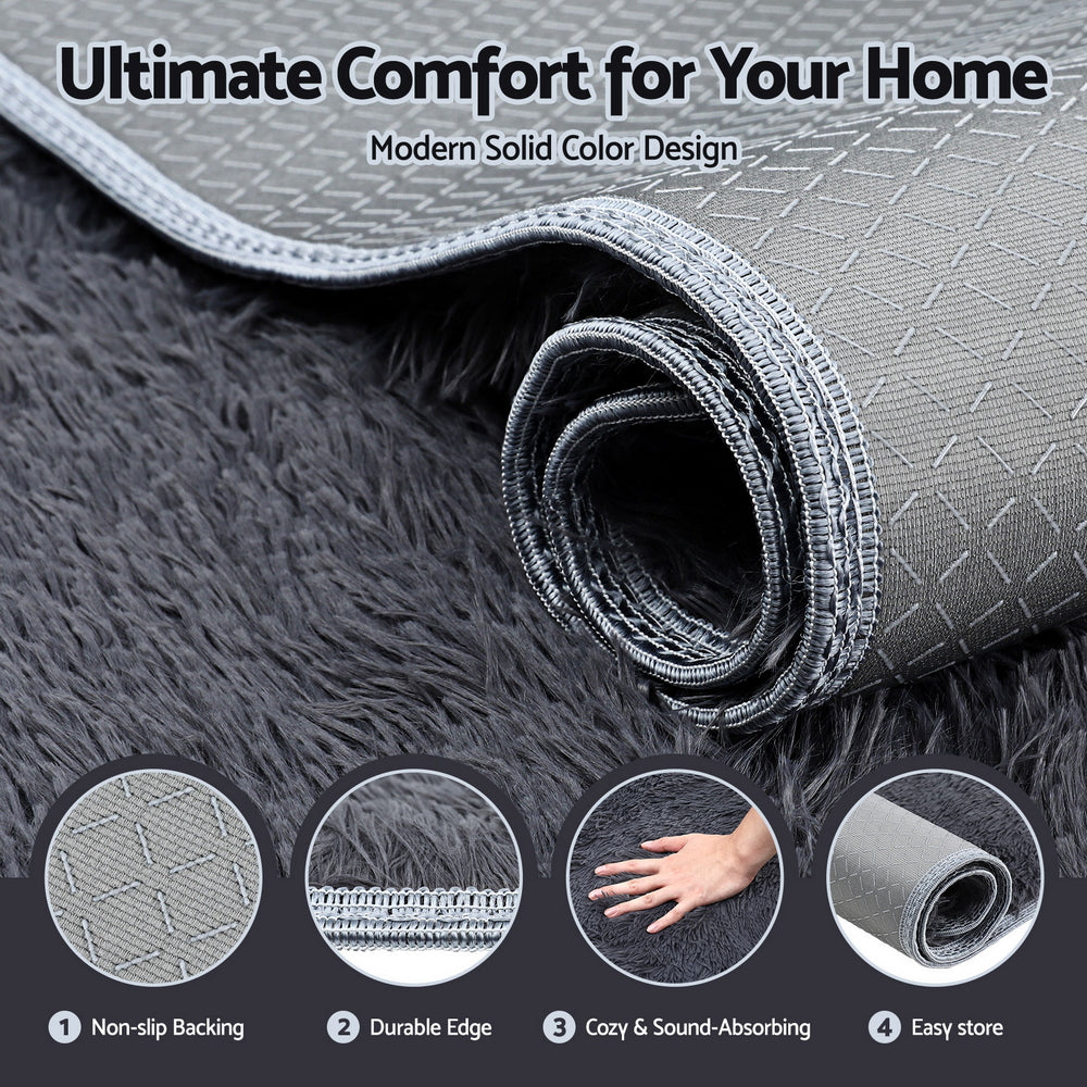 Shaggy Area Rug | 160x230cm | Plush Pile | Grey