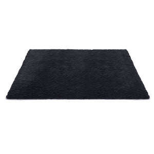 Plush Shag Rug | 200x230cm | Soft Pile Carpet | Black