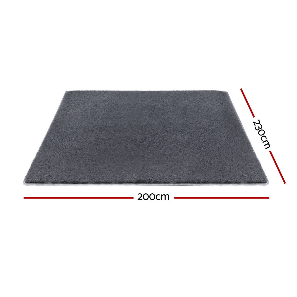 Shaggy Floor Rug | 200x230cm | Living Room Bedroom | Grey