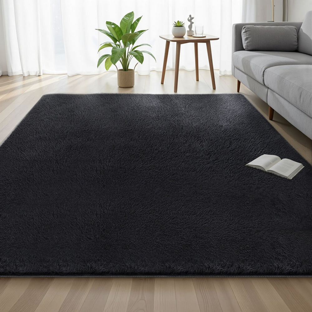 Oversized Shaggy Rug | 200x290cm | Plush Pile | Black