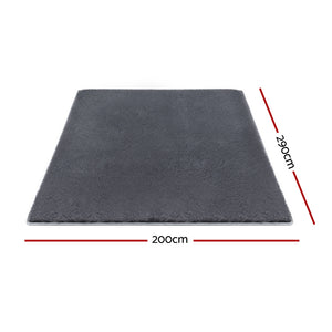 Extra Large Shag Rug | 200x290cm | Plush Carpet | Grey