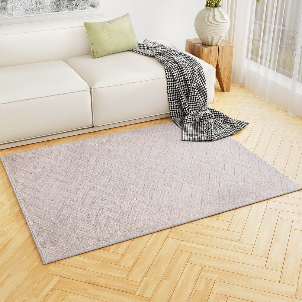 Floor Rugs | 120x160cm | Washable Area Mat | Large Carpet | Microfiber Ripple