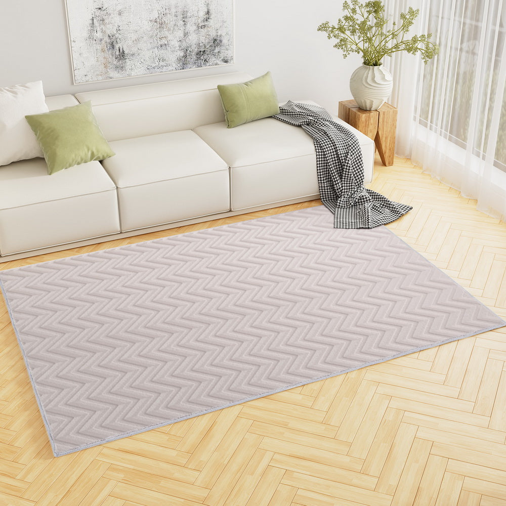 Floor Rugs | 160x230cm | Washable Area Mat | Large Carpet | Microfiber Ripple