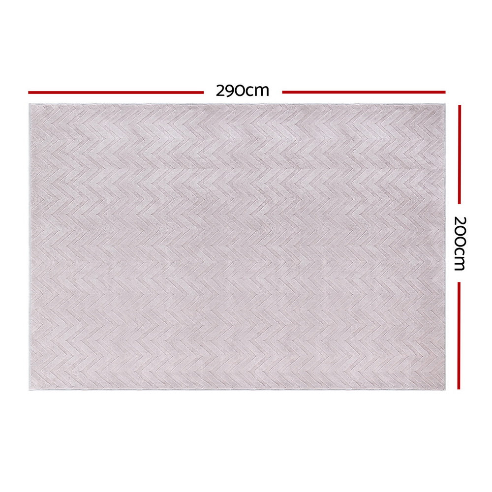 Floor Rugs | 200x290cm | Washable Area Mat | Large Carpet | Microfiber Ripple
