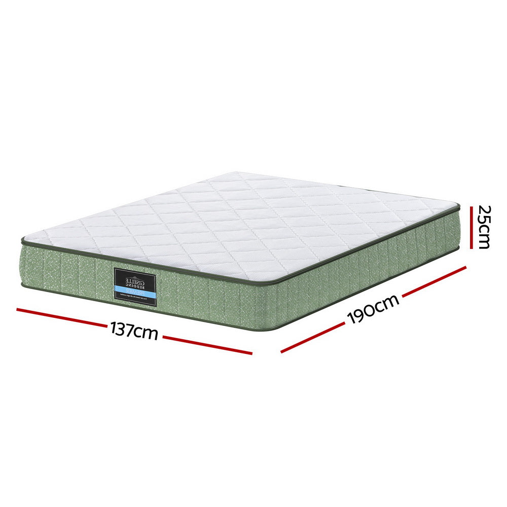 Memory Foam Mattress 25cm | Dual Layer Cool Charcoal Foam | Zipper Cover | Double Size