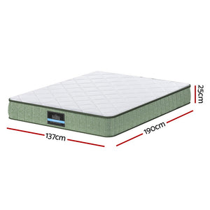 Memory Foam Mattress 25cm | Dual Layer Cool Charcoal Foam | Zipper Cover | Double Size