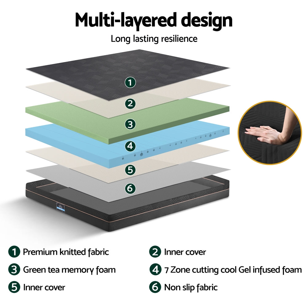 Memory Foam Mattress 18cm | Double Size | Green Tea & Cool Gel Layers