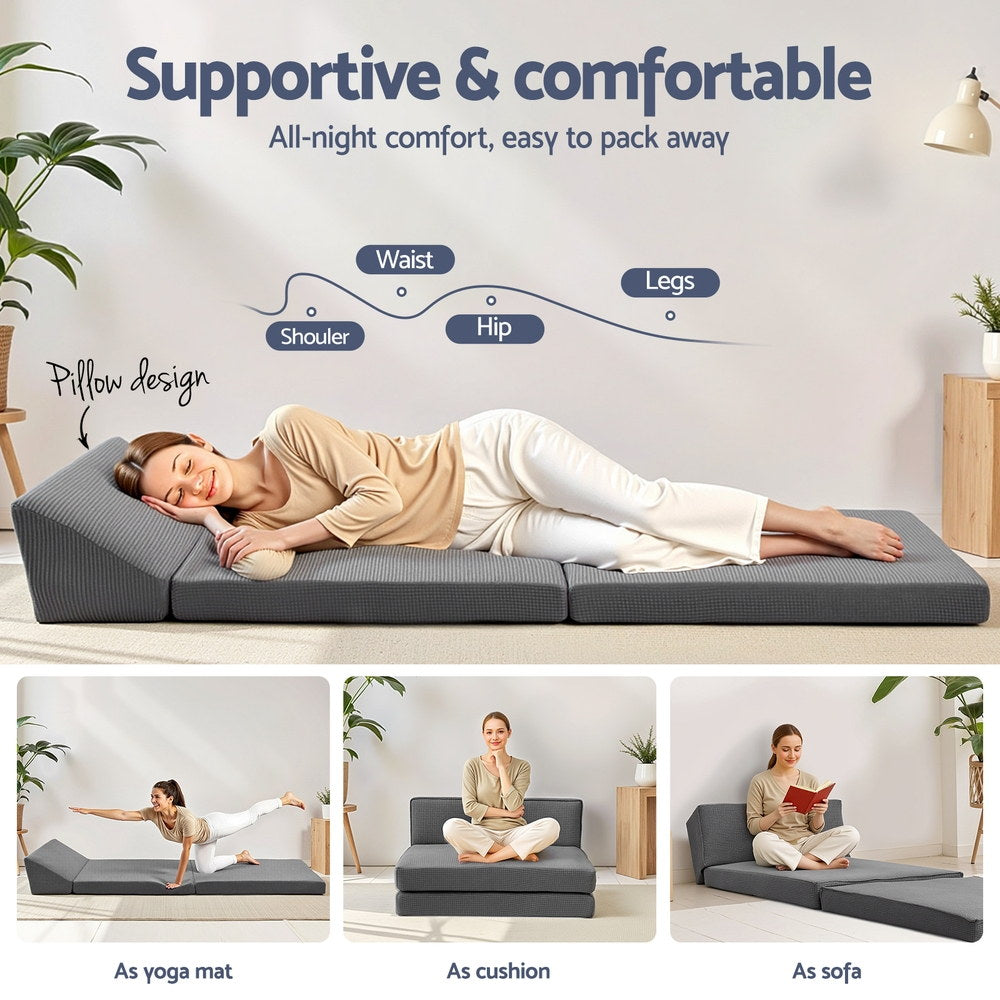 Tri-Fold Folding Mattress | Sleeping & Camping Floor Cushion