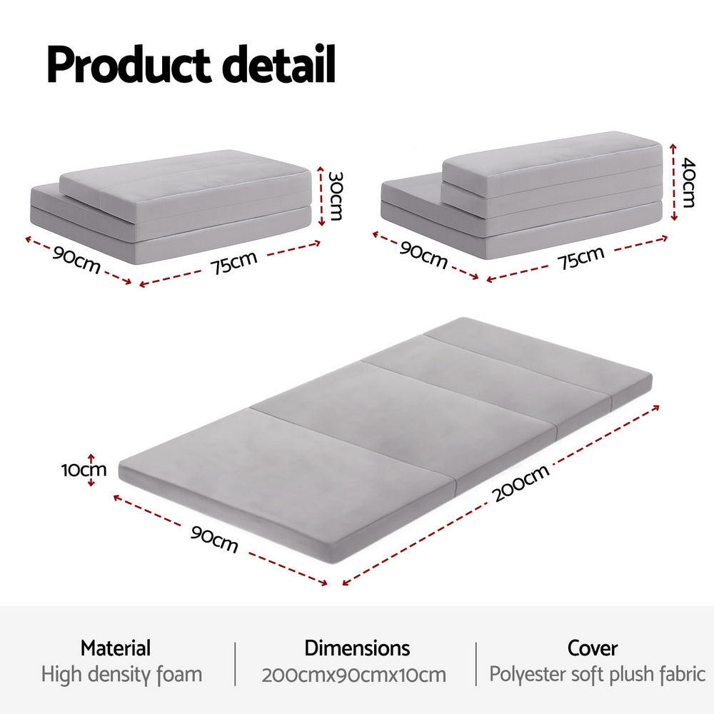 4-Fold Sofa Bed Mattress | Folding Sleeping Camping Cushion