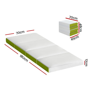 Bedding | Foldable Mattress | Folding Foam | Single | Green