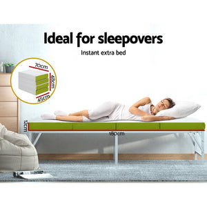 Bedding | Foldable Mattress | Folding Foam | Single | Green