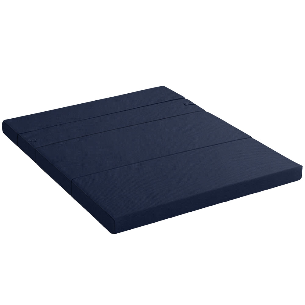 Foldable Foam Mattress | Blue | Portable Floor Mat | Double