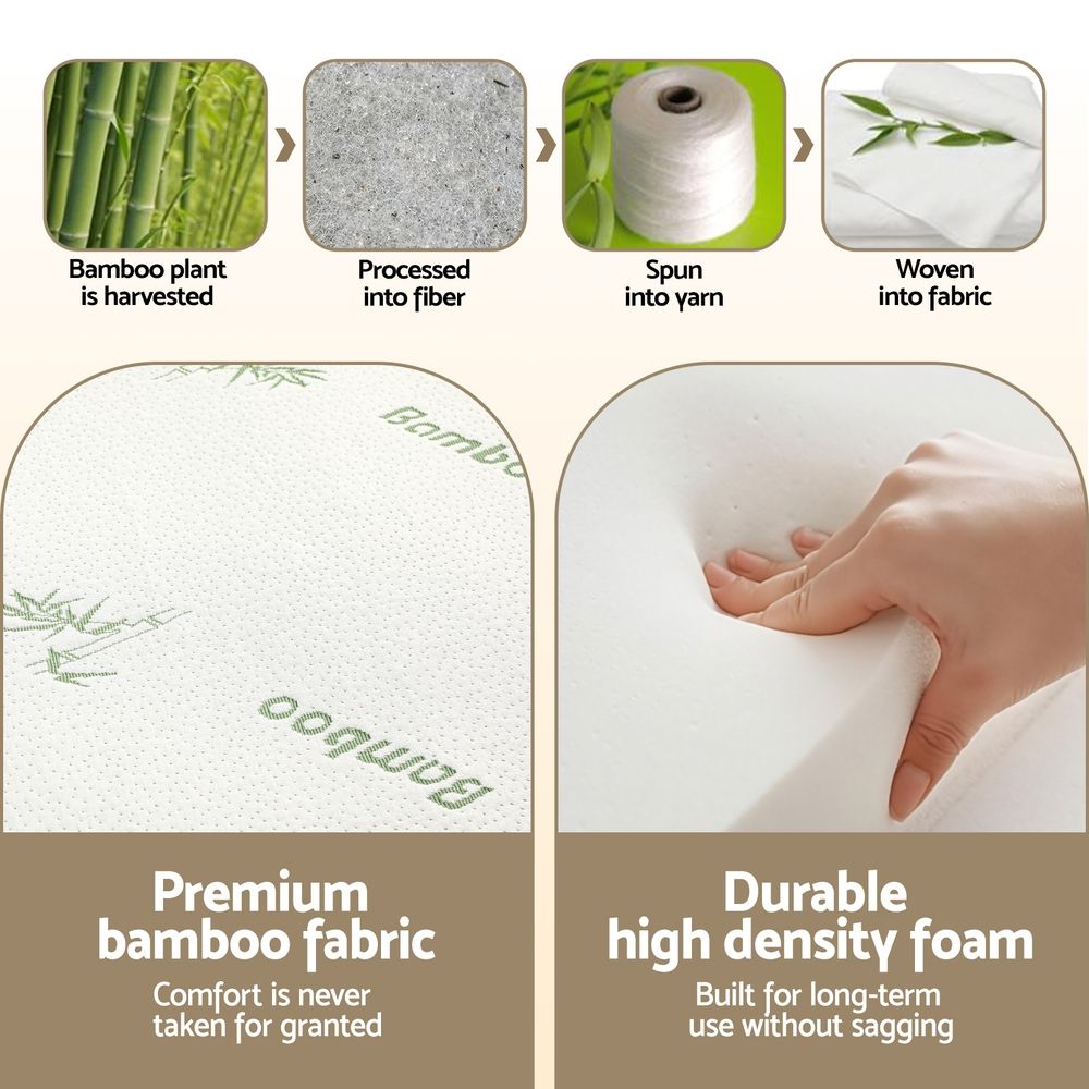 Foldable Mattress | Bamboo Fabric Folding Foam Mattress | Queen Size