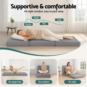 Tri-Fold Memory Foam Sofa Bed | Camping Cushion Mattress