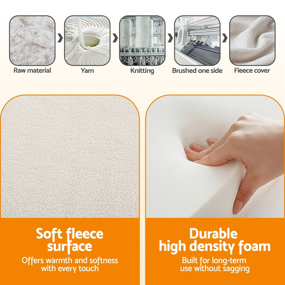 Tri-Fold Foam Mattress | Portable Foldable Floor Mat | Fleece