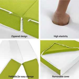 Bedding | Foldable Mattress | Folding Foam Trifold | Green