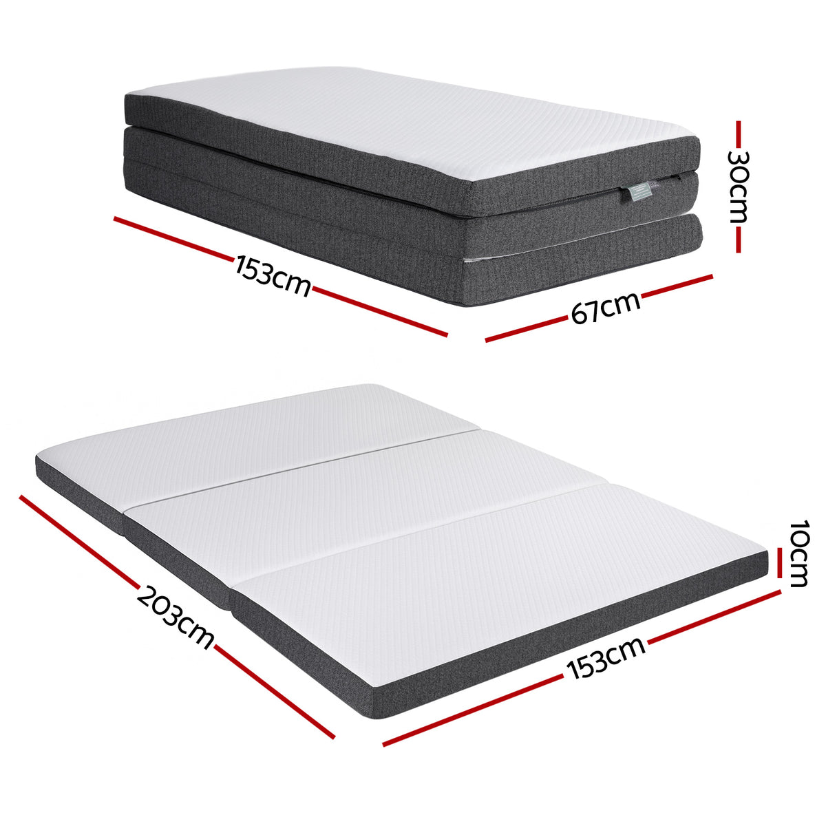 Tri-Fold Sofa Bed Mattress | Memory Foam | Tencel Cover | Queen