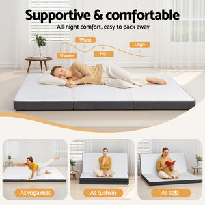 Tri-Fold Sofa Bed Mattress | Memory Foam | Tencel Cover | Queen