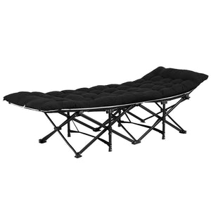Folding Bed | Heavy Duty | Includes Mattress | 185cm | Black