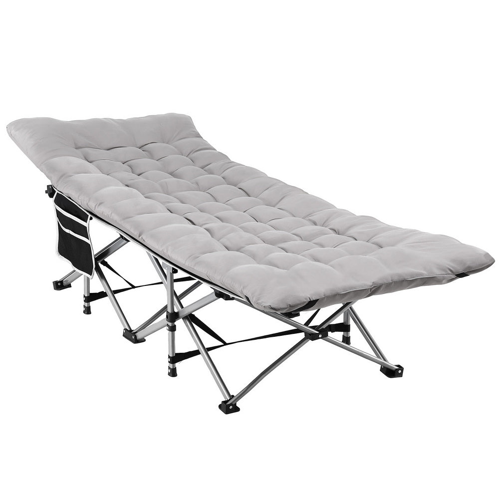 Heavy Duty Folding Bed | 185cm | Mattress Included | Grey