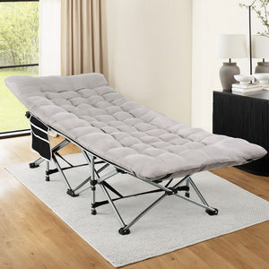 Heavy Duty Folding Bed | 185cm | Mattress Included | Grey