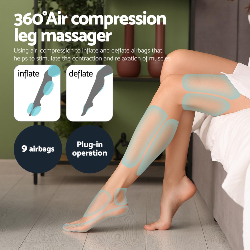Livemor Foot Massager | Leg & Knee Massager with Air Compression, Heat & 3 Modes