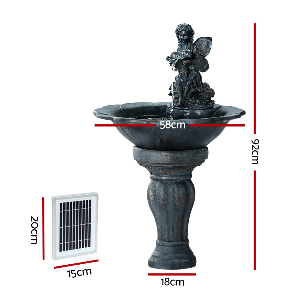 Gardeon Solar Water Feature with LED Lights | Angel | 94cm