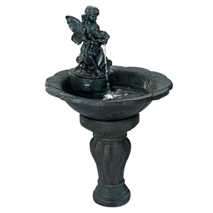 Gardeon Solar Water Feature with LED Lights | Angel | 94cm