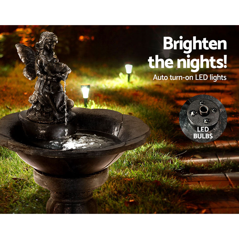 Gardeon Solar Water Feature with LED Lights | Angel | 94cm