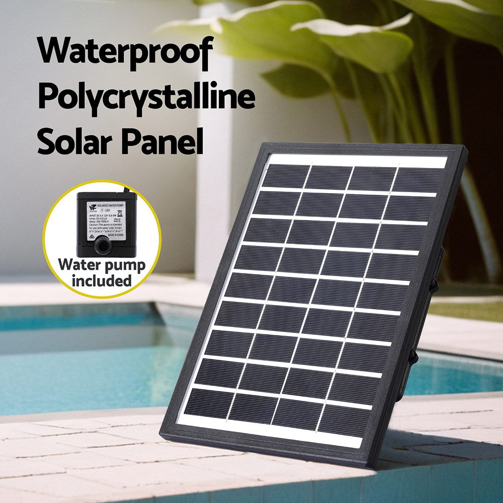 Solar Fountain Water Feature | Outdoor Indoor | 4-Tier | Brown