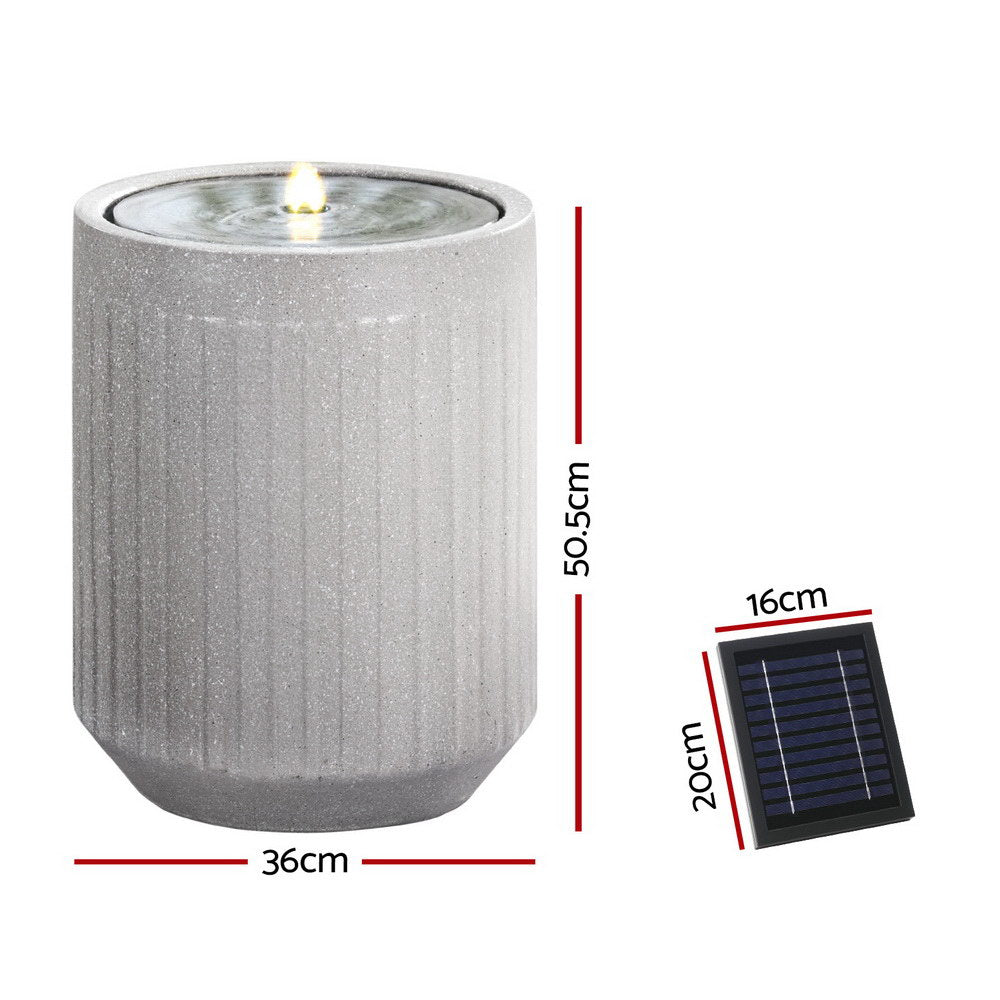 Gardeon Solar Fountain | Outdoor Water Feature with LED Lights | Beige