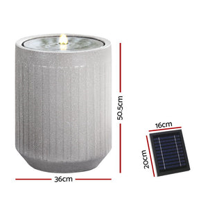 Gardeon Solar Fountain | Outdoor Water Feature with LED Lights | Beige