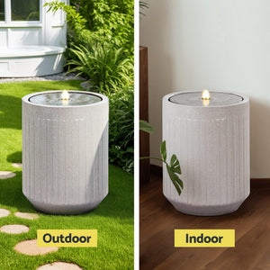 Gardeon Solar Fountain | Outdoor Water Feature with LED Lights | Beige