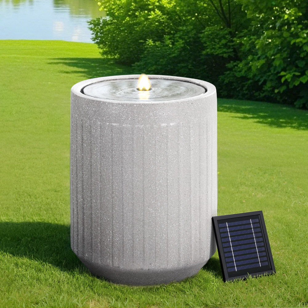 Gardeon Solar Fountain | Outdoor Water Feature with LED Lights | Beige