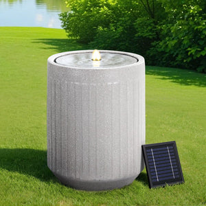 Gardeon Solar Fountain | Outdoor Water Feature with LED Lights | Beige