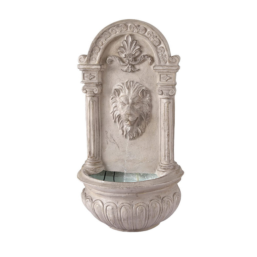 Solar Water Fountain Feature 77cm | Wall Mount Garden Decoration | Beige