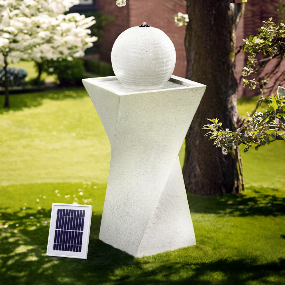 Solar Fountain Water Feature | Bird Bath | Outdoor Garden | LED Lights Ball | 85CM