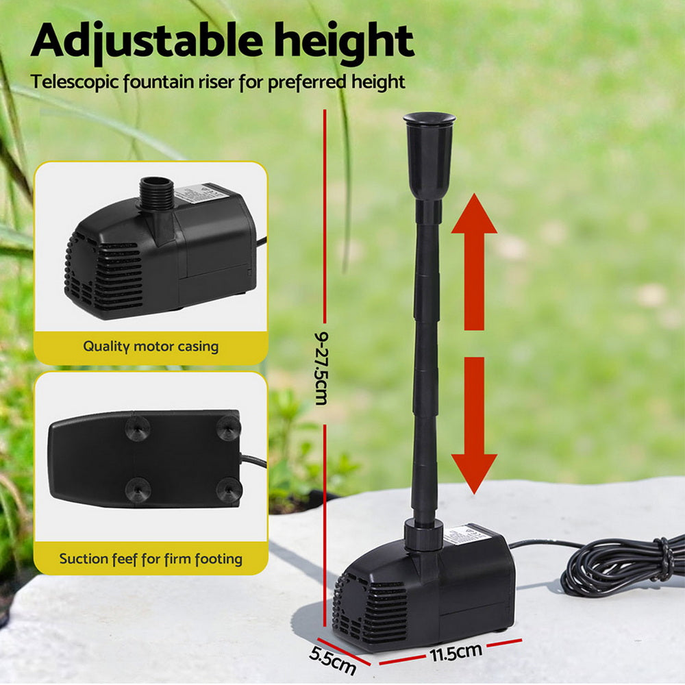 Solar Pond Pump Kit | Submersible Fountain | Dual Panels | 1600L/H