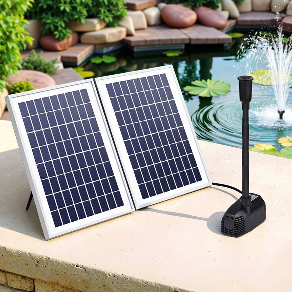 Solar Pond Pump Kit | Submersible Fountain | Dual Panels | 1600L/H