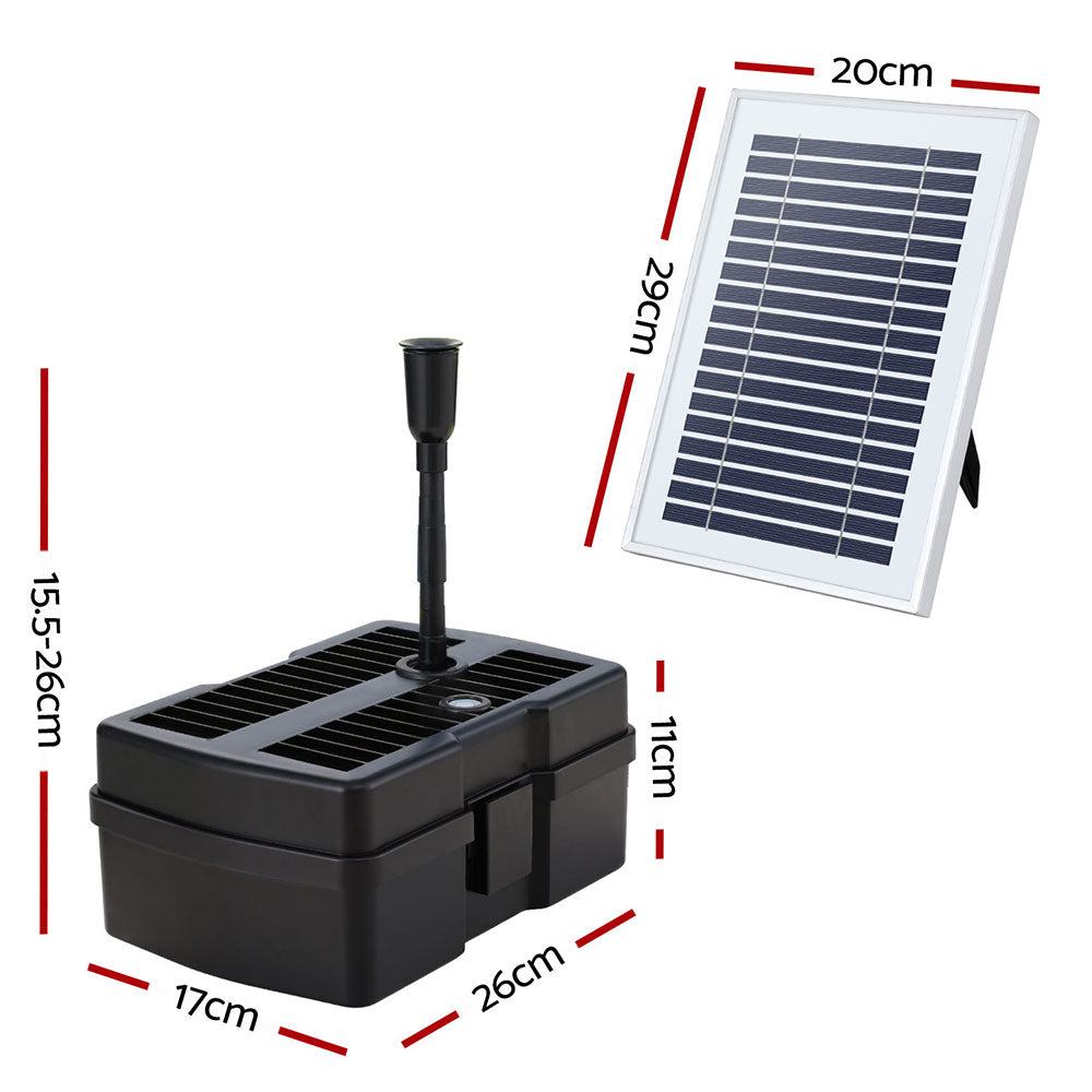 Solar Submersible Water Pond Fountain Pump | Filter Box | 4.6FT 470L/H