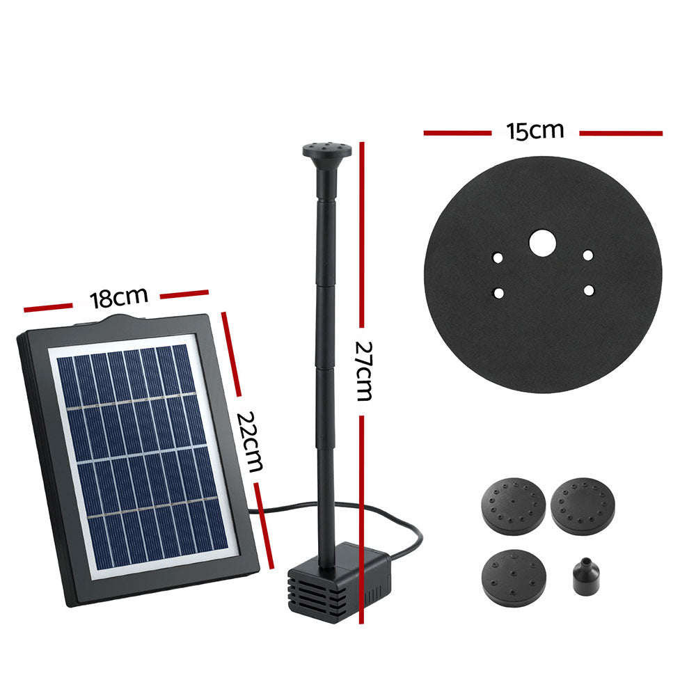 Solar Pond Pump | Floating Water Fountain | Bird Bath | 190L/H Flow Rate