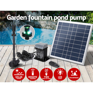 Solar Pond Pump | With Battery Kit LED Lights | 9.8FT